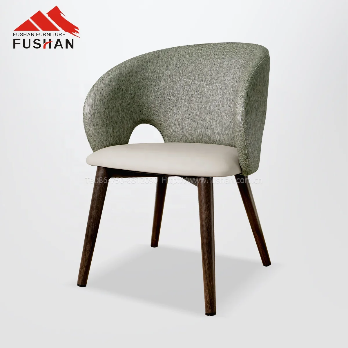 Luxury Upholstered Restaurant Chair Sets with Curved Armrest Hotel Cafe Furniture Comfortable Sushi Restaurant Table and Chairs