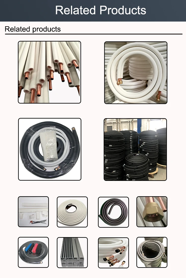 Insulated White PE Air Conditioner Tube Copper Pipe Line Set Kit supplier