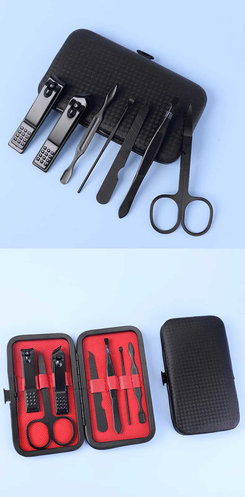 Professional Nail Tool Factory Customization New Black Manicure Set Professional Stainless Steel