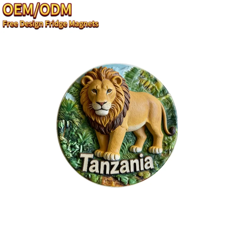 Afrique du Sud 3D Big Five Animals Magnet Réfrigérateur Souvenirs Résine À La Main Magnétique Autocollants Décoration de Cuisine À La Maison, Afrique du Sud Aimant Réfrigérateur Collection Cadeau