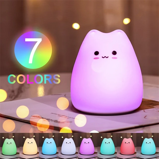 Custom Touch Sensor Baby Night Light Idea Cute Soft Silicone Bunny Nursery Light Multi Color Changing Rabbit Cartoon Led Lamp