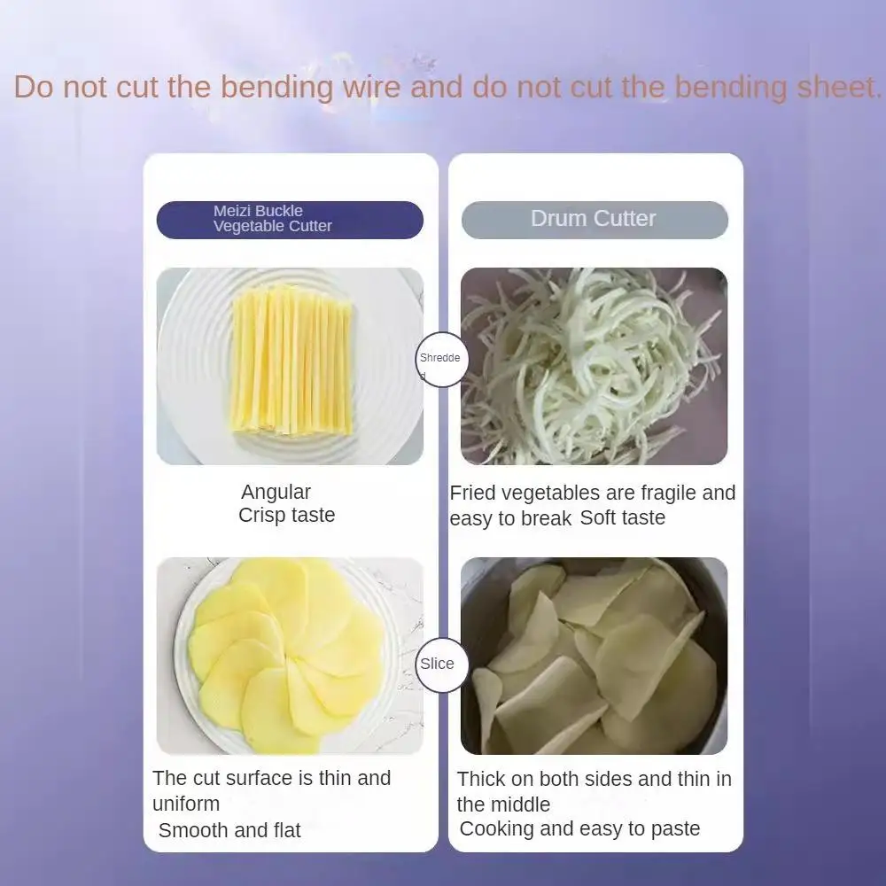 Manual Vegetable Cutter Slicer Safe Food Chopper for Fruit Potato Cucumber Carrot Meat Shredder Made of Plastic