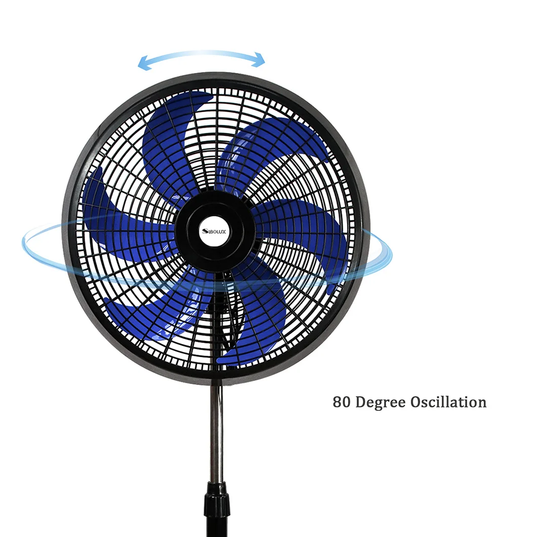 New Arrival Modern Design Solid Base and 6 Blades 65w Big Powerful Cooling 18 Inch Standing Fan with AC Power Plastic Grill