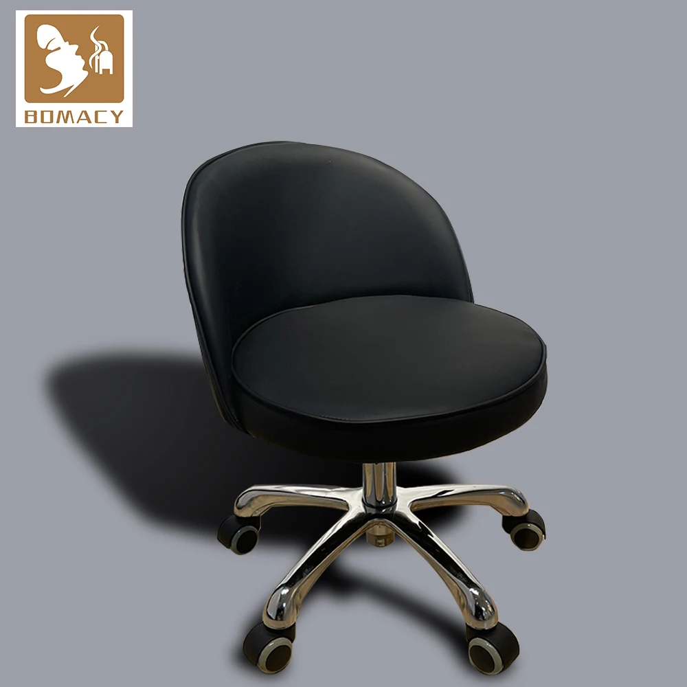 Bomacy Modern Technician Chair Nail Salon Furniture Beauty Salon Pedicure Spa Stool with Four-way Wheels