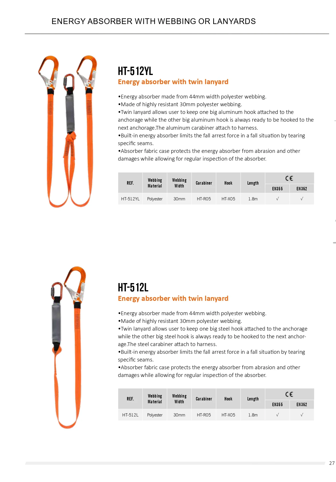 Safety Belt Rock Adjustable Fall Protection Alloy Steel Lanyard Safety Line Rope With Energy Absorber Safety Harness