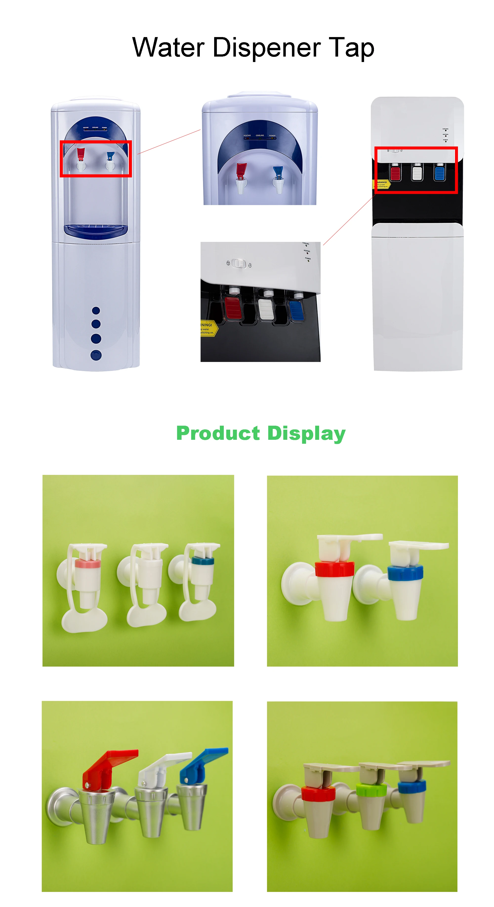 Water Dispenser Faucet - Hot and Cold Switchable Tap