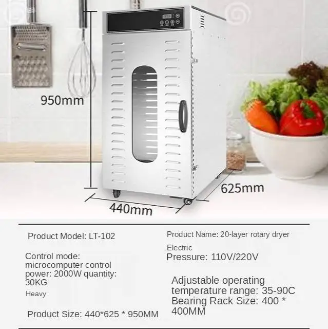 ST01 Ten Trays Food Dehydrator Snacks Dehydration Dryer Fruit Vegetable  Herb Meat Drying Machine Stainless Steel From Aistan_kitchen, $495.83