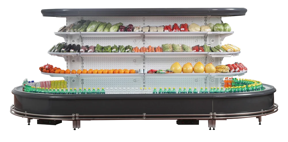 Холодильник для супермаркета остров холодильник фруктов овощей дисплей витрина ежедневного