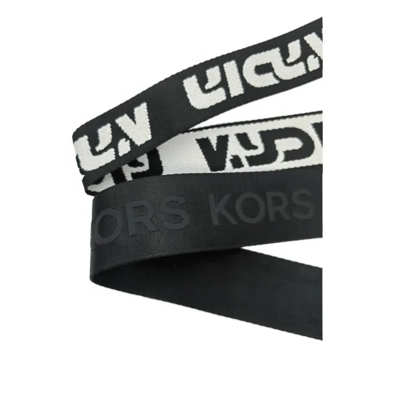 Custom Jacquard 3D Logo Embossed Logo Webbing Strap Polyester Webbing Tape for Garment