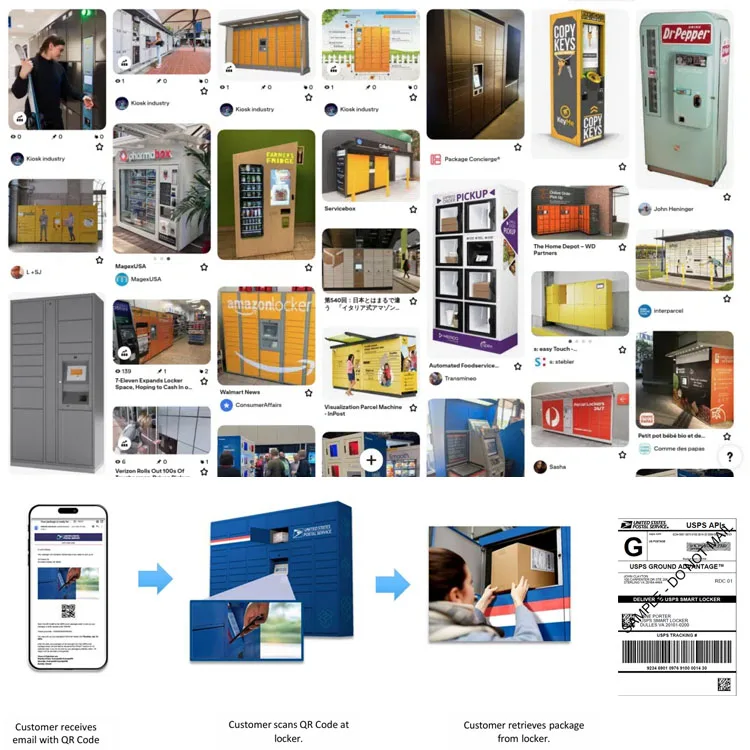 Secure Electronic Supermarket Parcel Lockers Self Service Locker Cold Rolled Steel Plate CE Certified for Package Lockers