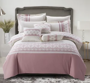 Lace and Embroidery New Design Super Soft Cotton Duvet Cover Set