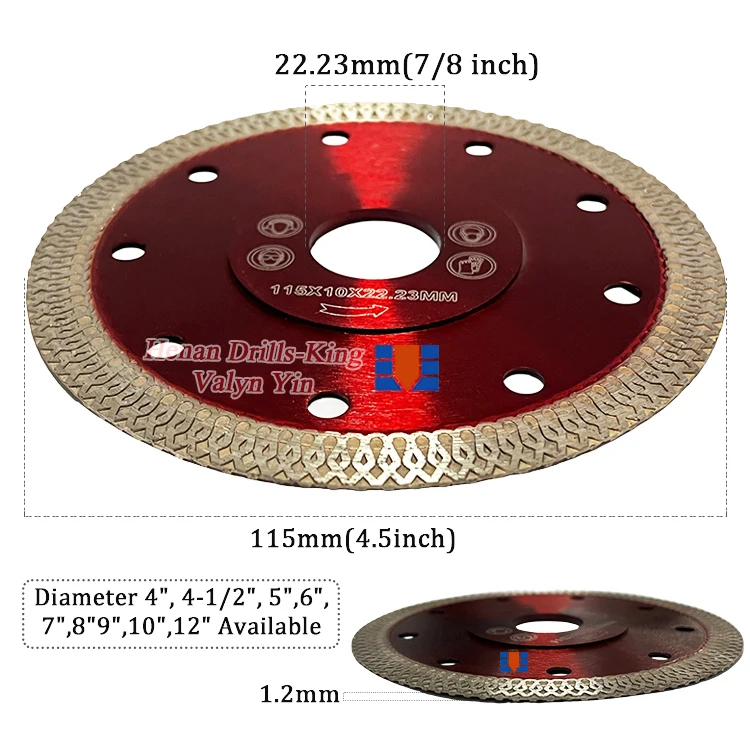 ZORUNNA 10-Pack 4-1/2" Diamond Saw Blades For Angle Grinder - Super Thin Tile Cutting Blades For Porcelain, Ceramic, Granite, Marble - View #2