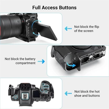 SmallRig Aluminum Alloy DSLR Rig Stabilizer Cage with Cold Shoe for Canon R5 R6 R5 C 2982B detail image
