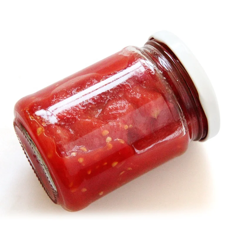 Консервированные свежие кубики для томатов в стеклянных бутылках 24 бутылки/картонная коробка с вашим брендом