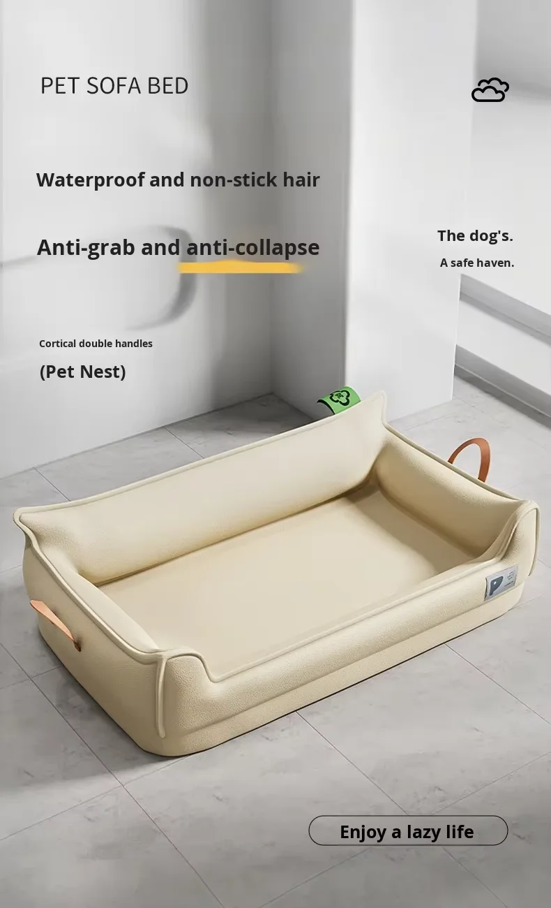 Hot New Large Size 4 Seasons Universal Leather Pet Sofa Bed Waterproof for Small Medium Large Dogs Cats Pet Supplies1