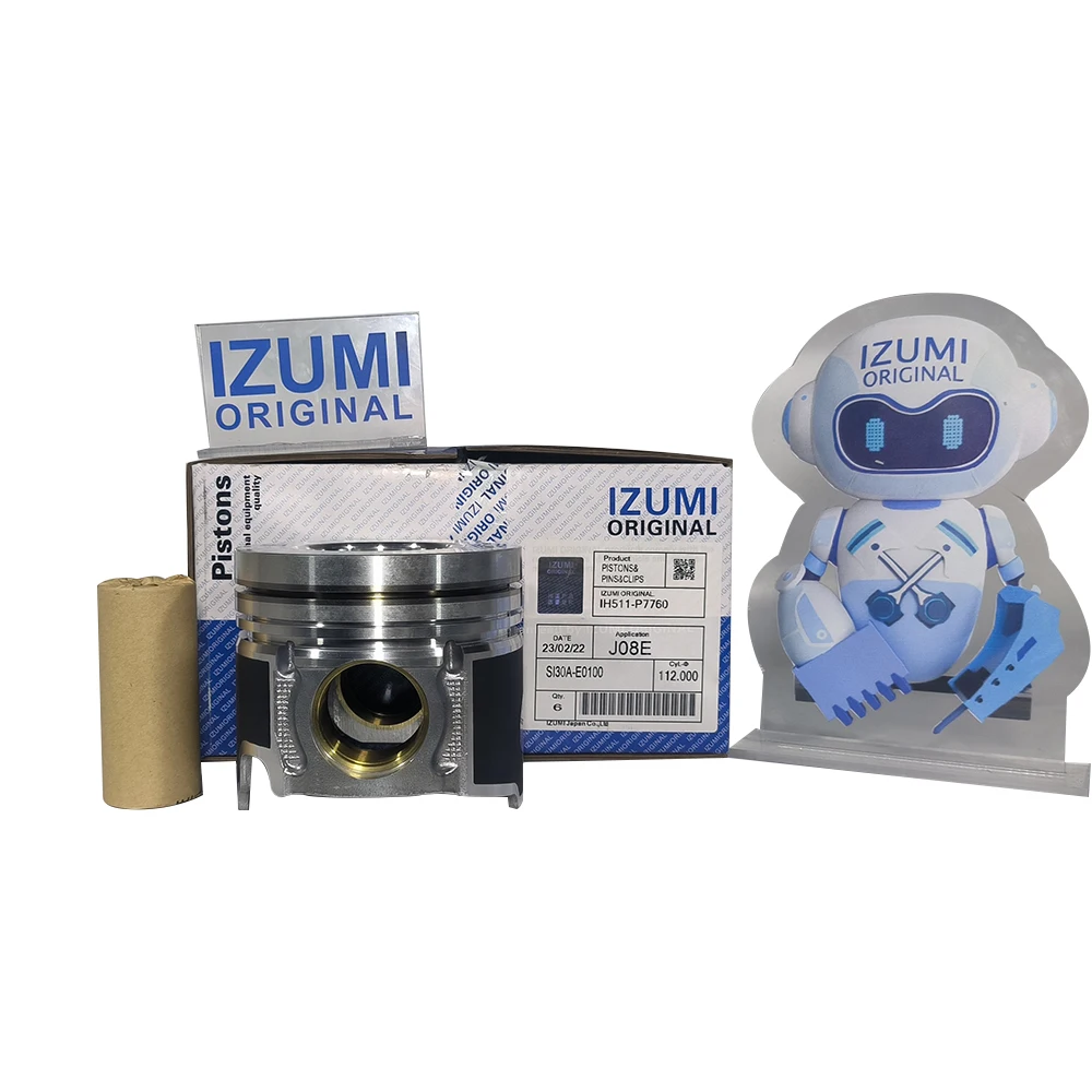 IZUMI ORIGINAL J08E Piston Kit - High-Quality Diesel Parts