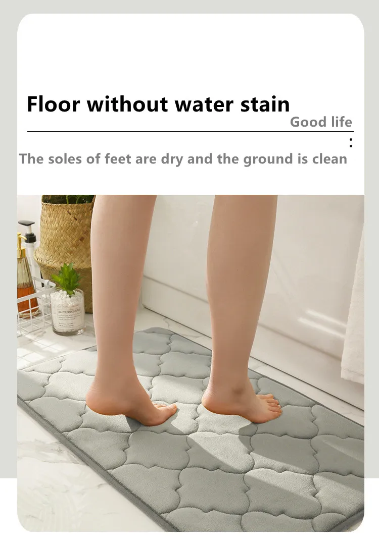 Environment Friendly Coral Velvet Non Slip Bathroom Mat Solid Color Indoor And Outdoor Doormat factory