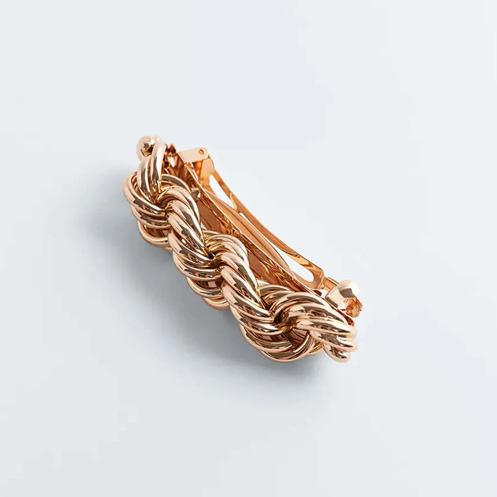 Wholesale Barrettes Hair Chain Design Clip Women Retro Middle Size