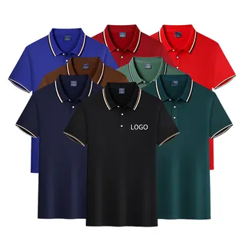 2025 New Mens Unisex Polo Shirt 100% Polyester Custom Made Fashion T-Shirt Breathable Quick Dry