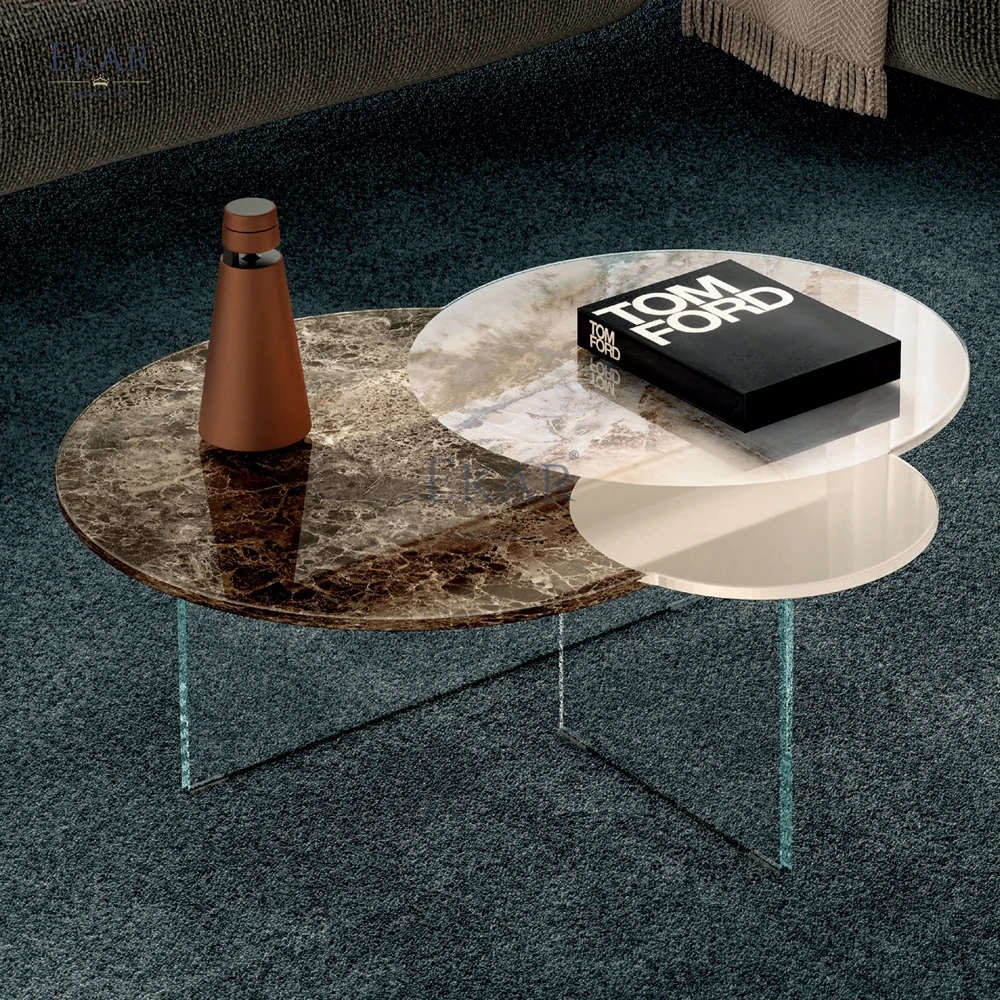 product new design irregular modern marble coffee table set   elegant glass  marble combination for living spaces glass coffe table-61