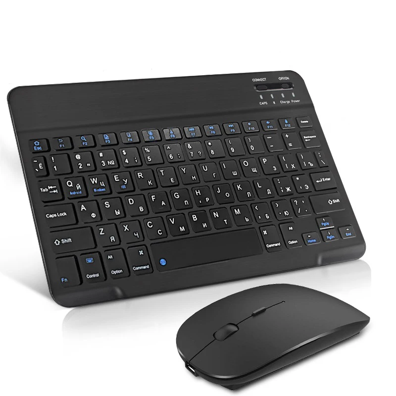 Mini Keyboard Wireless Keyboard and Mouse Rechargeable for iPad Tablet Russian Spanish Keyboard for Android IOS Windows