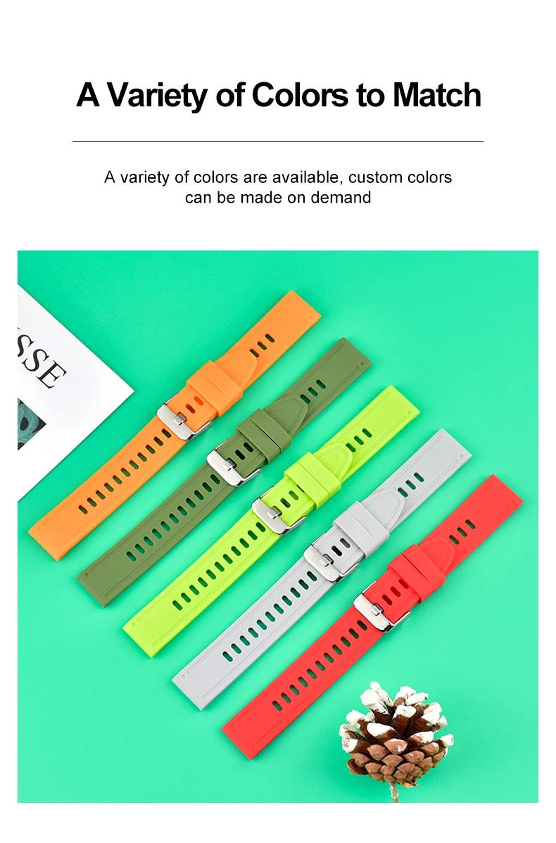 Casual Rubber 22 mm Wristwatch Band 80G3H053_K0035578