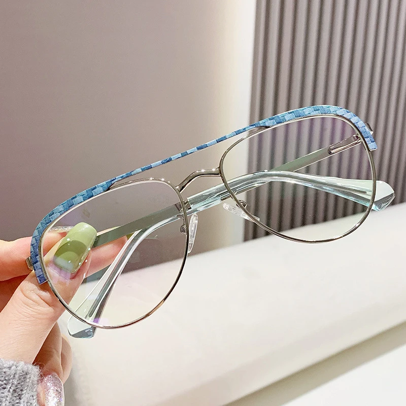 2024 nuova moda pilota montatura occhiali da vista senza montatura - Main Image