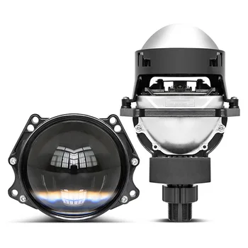 2.5inch Bi-Optic Lens LED Car Headlight Dual Light Cup Small Sun Laser Type Universal H4H7 for Cars Motorcycles M4 6000k New
