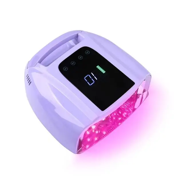 Professional Rechargeable 96W UV LED Portable Cordless Removable Stainless Steel Bottom 4 Timer Setting And Sensor Nail Dryer