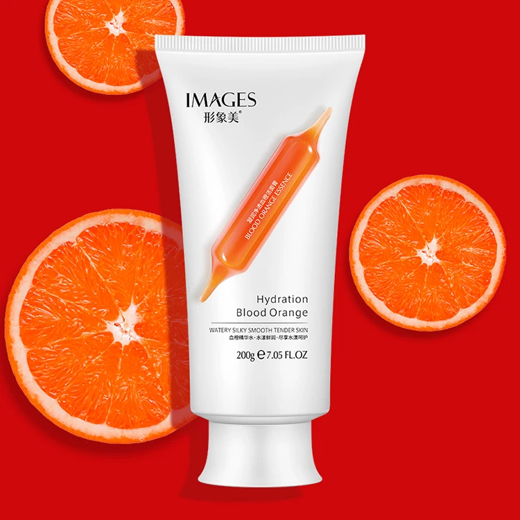 Private Label Images Deep Clean Remove Skin Oil Natural Hydration Blood Orange Vitamin C Whitening Foam Facial Cleanser