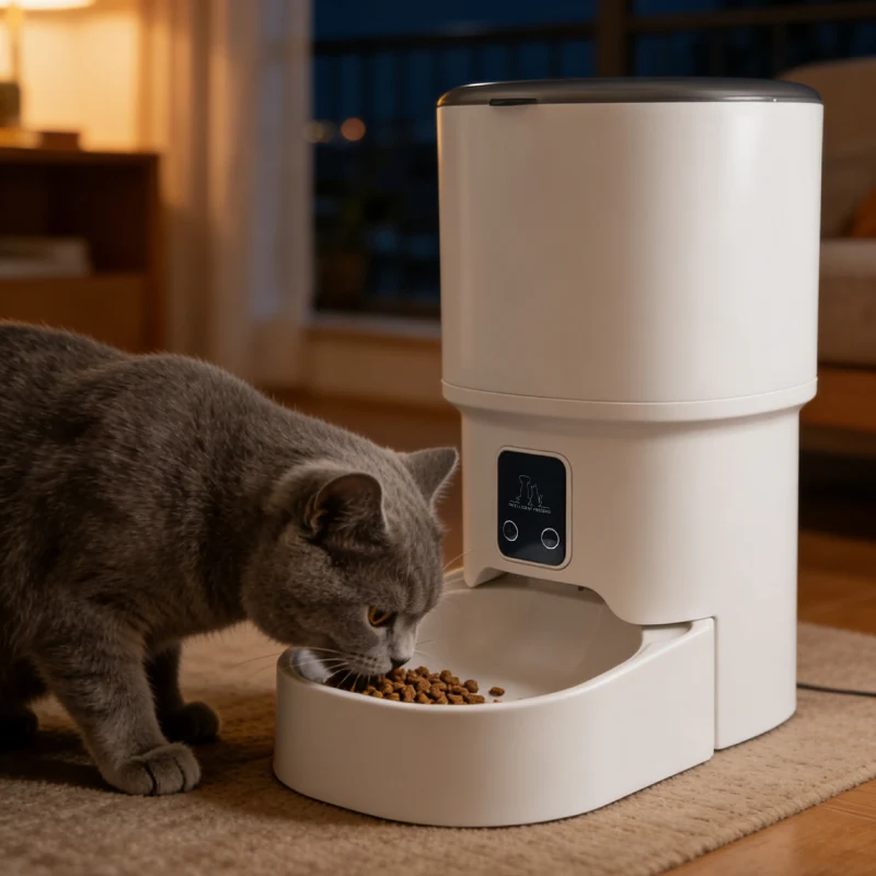 MDHL Automatic Intelligent Pet Feeder Dog Cat Food Dispenser 4L Capacity Plastic Bottle Charge WIFI Connect 4AA Battery