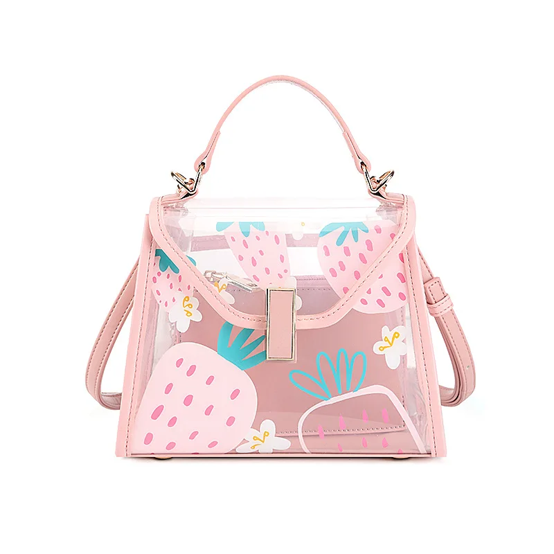 2022 Spring Summer New Design Pink Jelly Clear Bags Women Purse Handbags Ladies Fancy Transparency Crossbody Bags