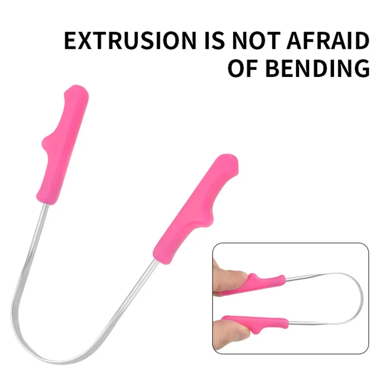 Скребок для языка с пластиковой ручкой