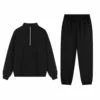 Black half zip Joggers Set