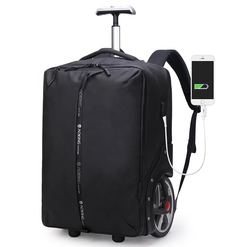 50l Large Capacity Travel Trolley Backpack Bag Wheeled Laptop Trolley ...