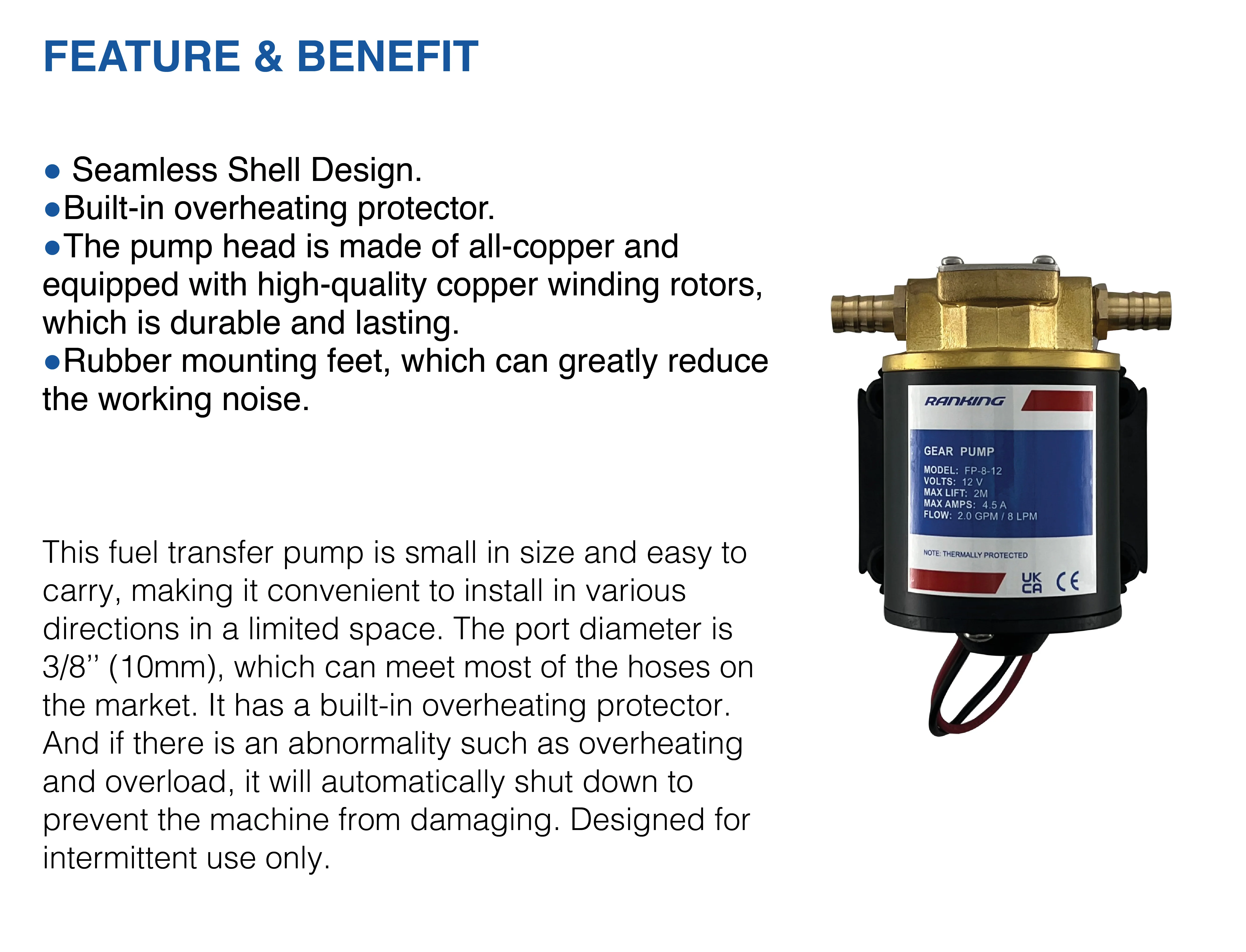 Ranking Gear Oil Pump 12v 8lpm 4.5a Fuel Transfer Small Electric Oil