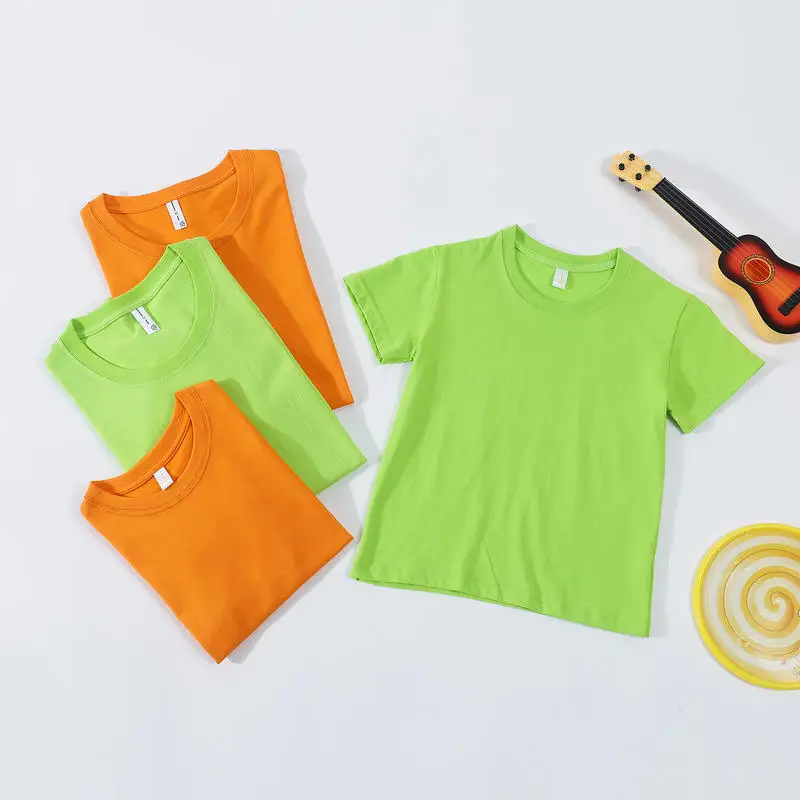 Children Short Sleeve T Shirt Custom Logo Printing 100 Cotton Plain