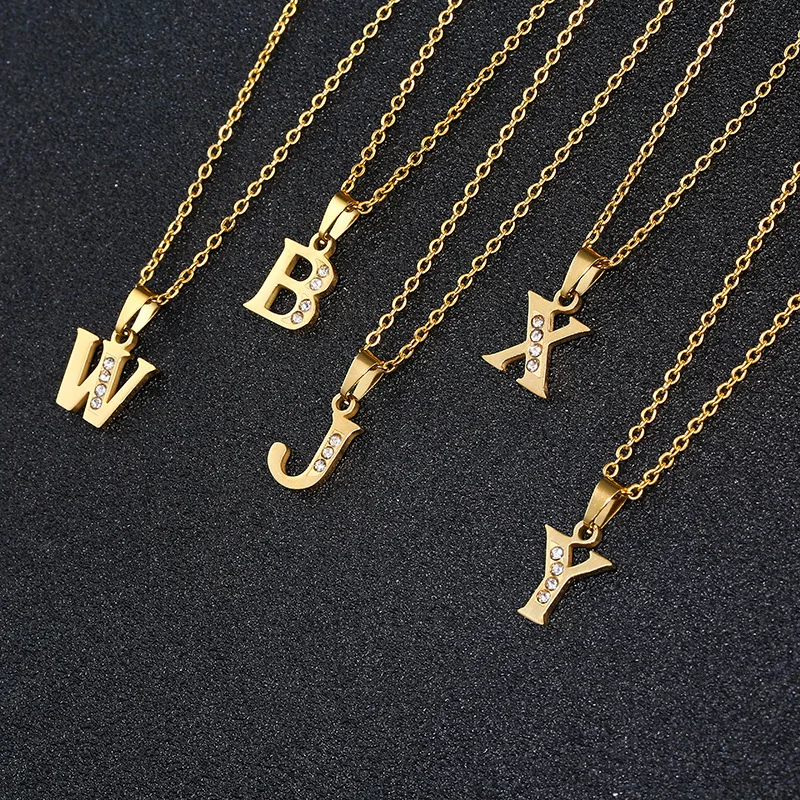 Initial Necklace Gold
