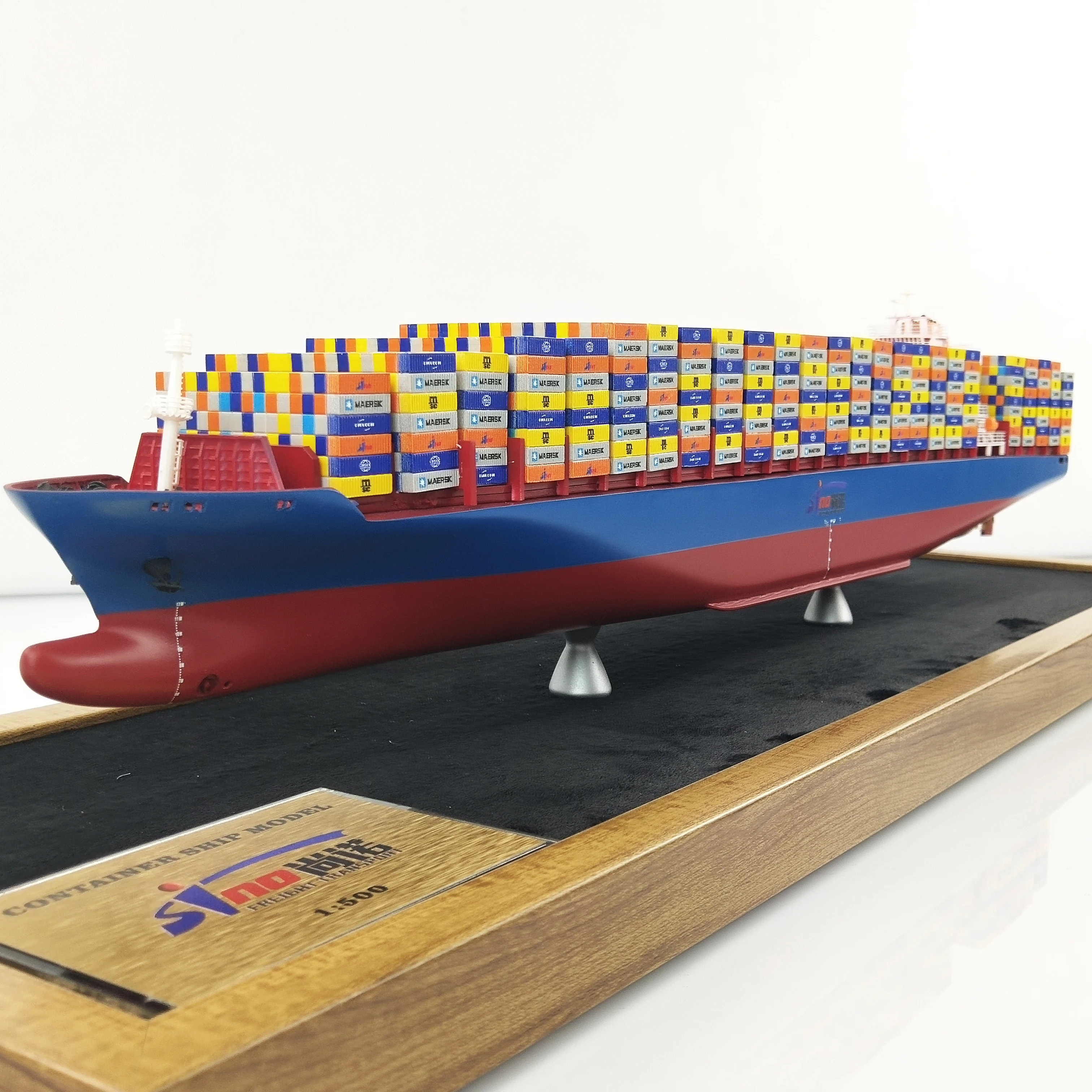 【A】O.A.S Handmade 65cm Container Ship Model Factory Freight Forwarder Gift for Hobby Display Cases