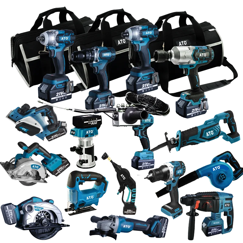ATO  Power Tools N in One Wholesale Industrial 3.0Ah 4.0Ah 5.0Ah 21V Cordless Tool Kits Power Tool Combo Kits