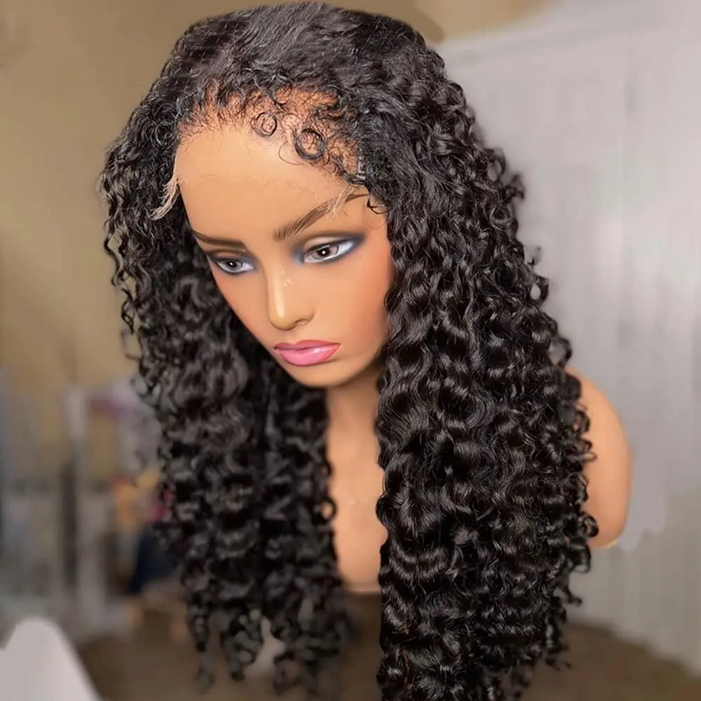 4c Kinky Edges Natural Hairline Wig Kinky Curly13x6 Hd Lace Front Glueless Raw Virgin Human Hair