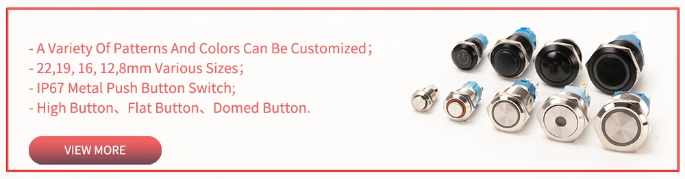 12MM Momentary Push Button Switch Led Illuminated Push Button Switch IP65 Waterproof Push Button Switch 4 Pins Normally Open