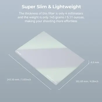 SmallRig 4 X 5.65 Square Black Diffusion 1/4" Filter, Dreamy Cinematic Effect, 4mm Thick Multi Layer Coating, Compatible With 4 detail image