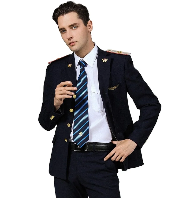 Latest Design Polyester and Rayon Security Guard and Train Conductor Uniforms for Railway Security Needs