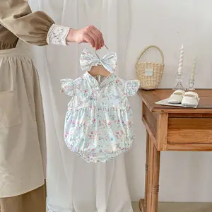 New Baby Girls' Casual Outfit Summer Thin Rabbit Pattern Cheongsam  Baby Outfits Baby Girl Rompers