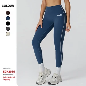 Custom High-Quality Contrasting Color Quick-Drying Yoga Pants High-Waisted Sports Leggings Women Cycling Running Fitness Pants