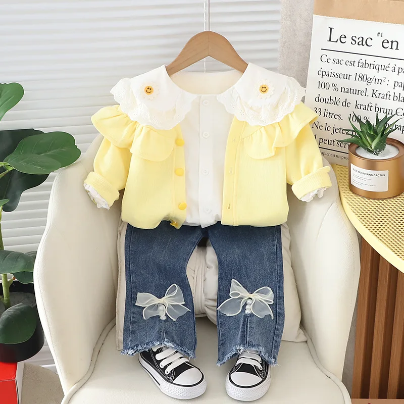 Wholesale Baby Girls Clothing Set Spring Autumn Long Sleeves