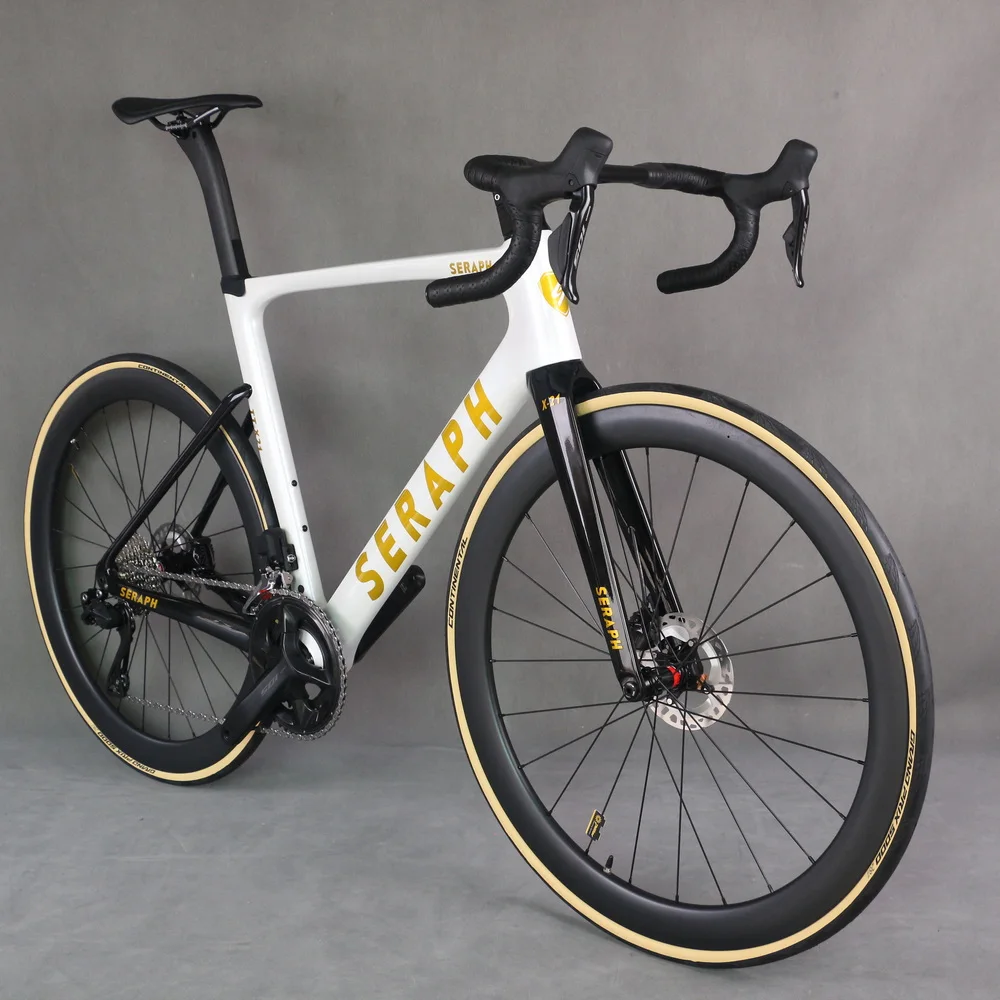 24 Speed Full Hidden Cable Disc Road Bike Frame TT-X21 105 Di2 R7170  Groupset Yellow Edges 28C Tire
