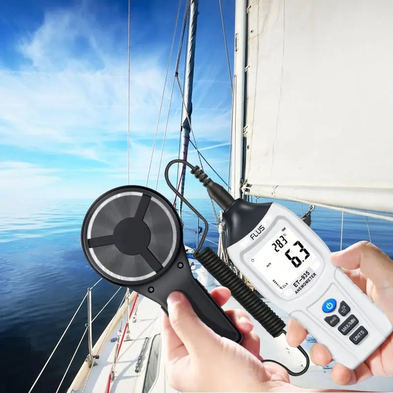 Anemometer Wind Speed Sensor Air Temperature Relative Humidity Flow Digital Handheld Vane Probe Anemometer