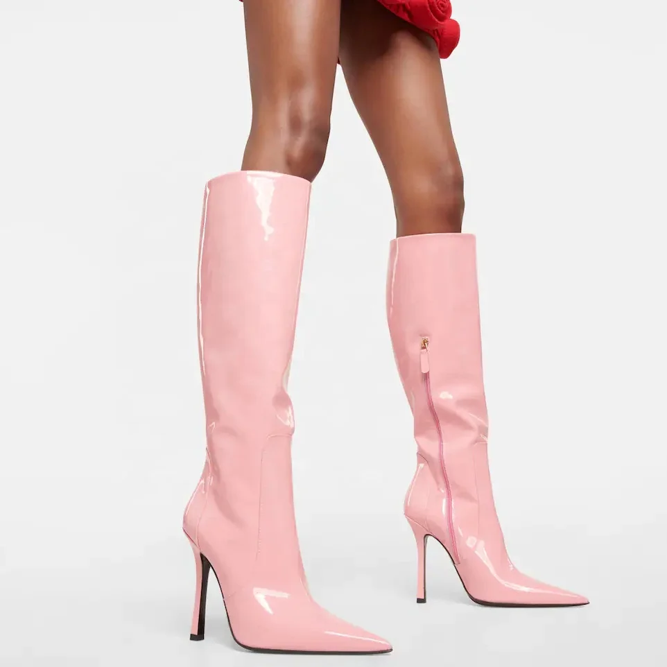 Anmairon Classic Style Pointy Toe Kitten Heel Knee High Fast Shipping Low Price Women Winter Boots